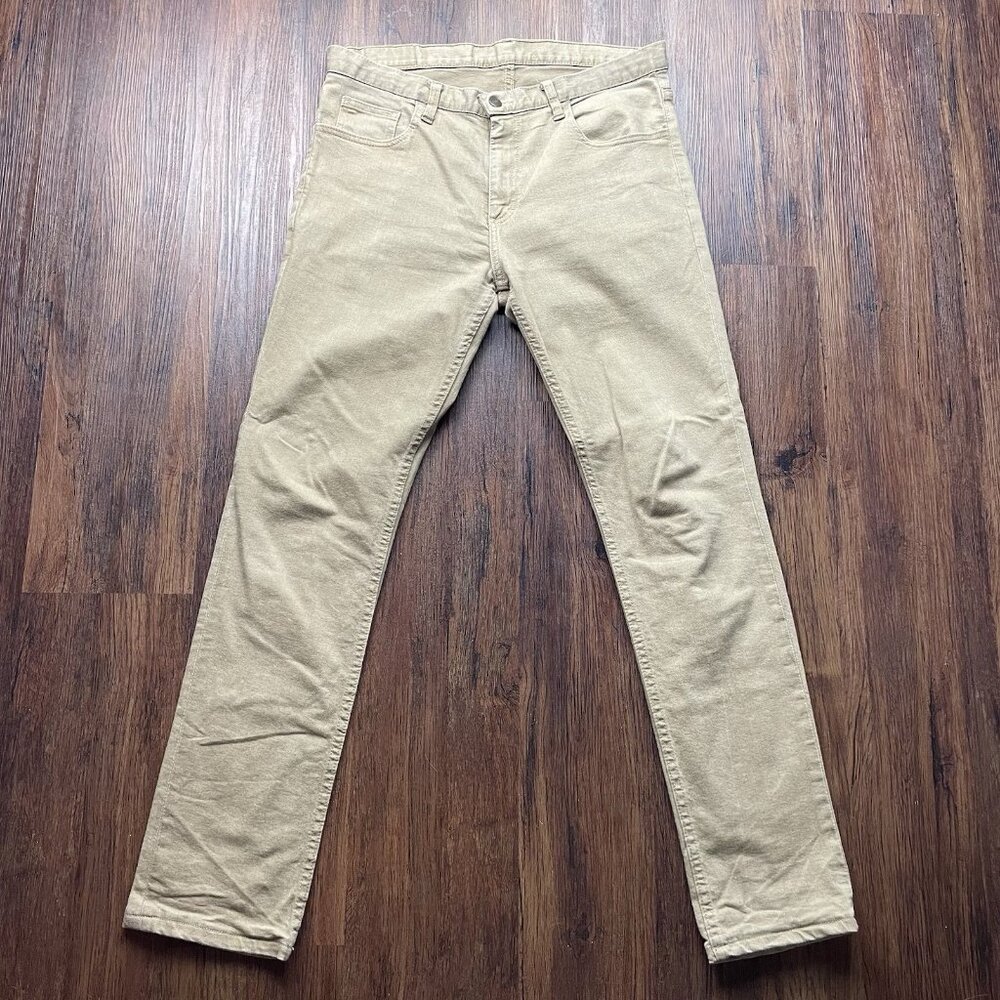 Men's Dearborn Denim Khaki Jeans Slim Fit Size 33x32 Made In USA